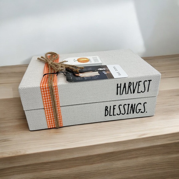 NWT Rae Dunn ‘Harvest Blessings’ Faux Book Stack - Picture 1 of 8